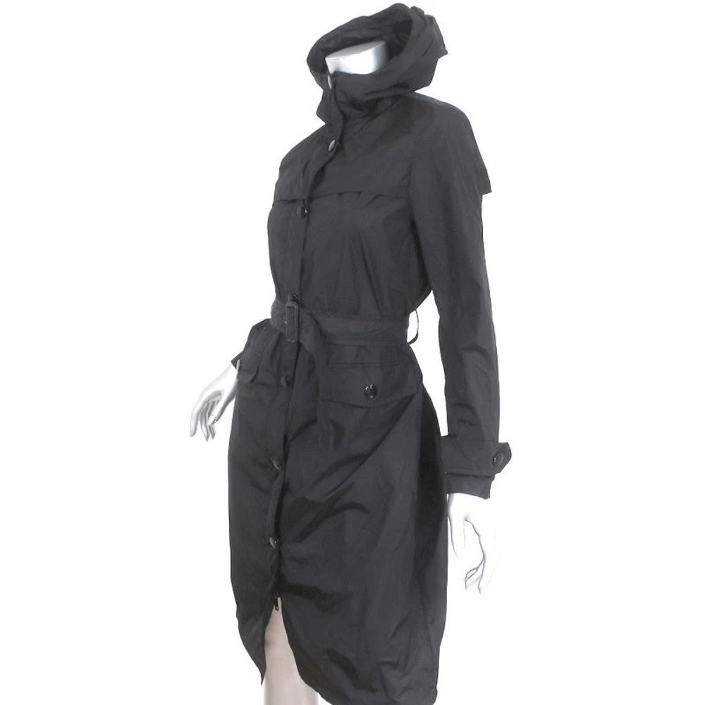 Prada Nylon Trench Coat Black Size 36 Belted Lightweight Coat - Picture 5 of 12